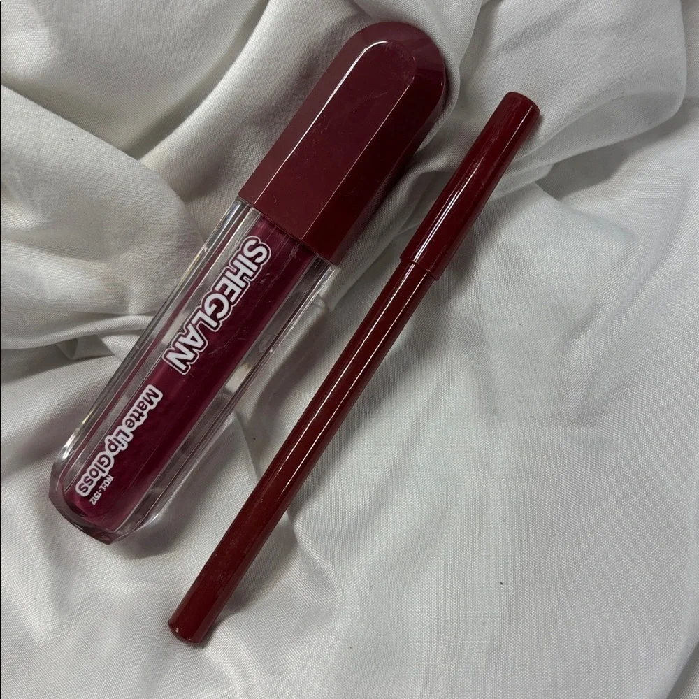 Siheglan  Matte Lip Gloss and Lip contour liner set of 2 rose colored new